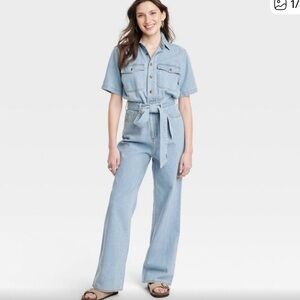 Universal Thread Light Blue Denim Jumpsuit